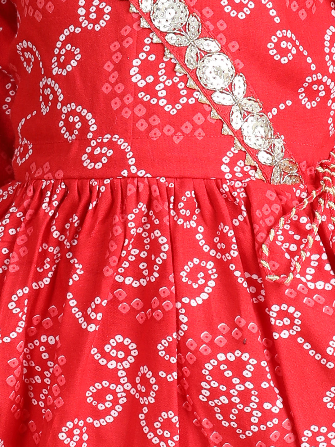 Red Bandez Dress with Lace work