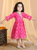 Pink Bandez Dress with Lace work