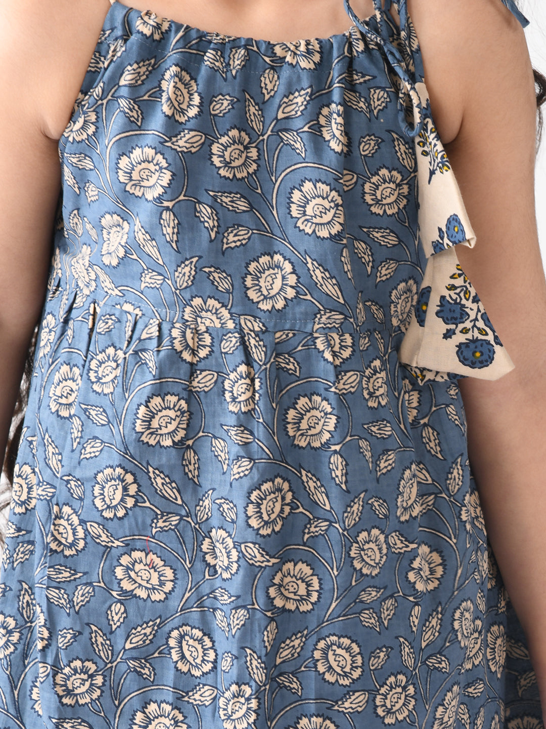Blue Floral Sleeveless Dress