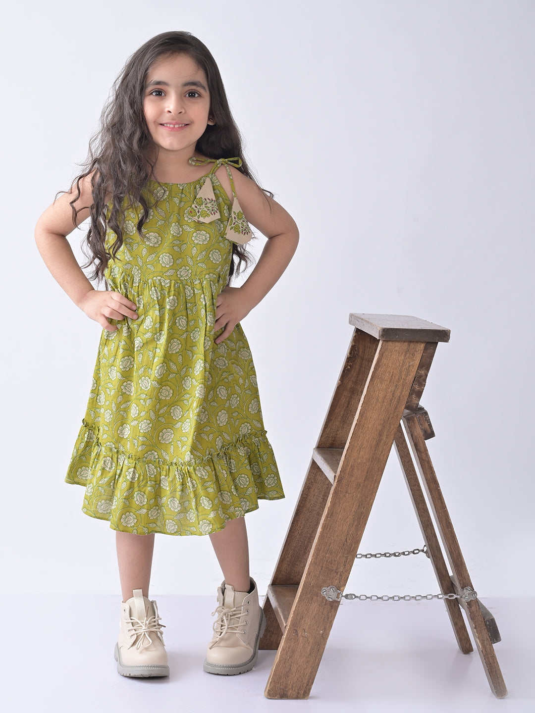 Green Floral  Dress