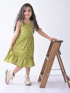 Green Floral  Dress
