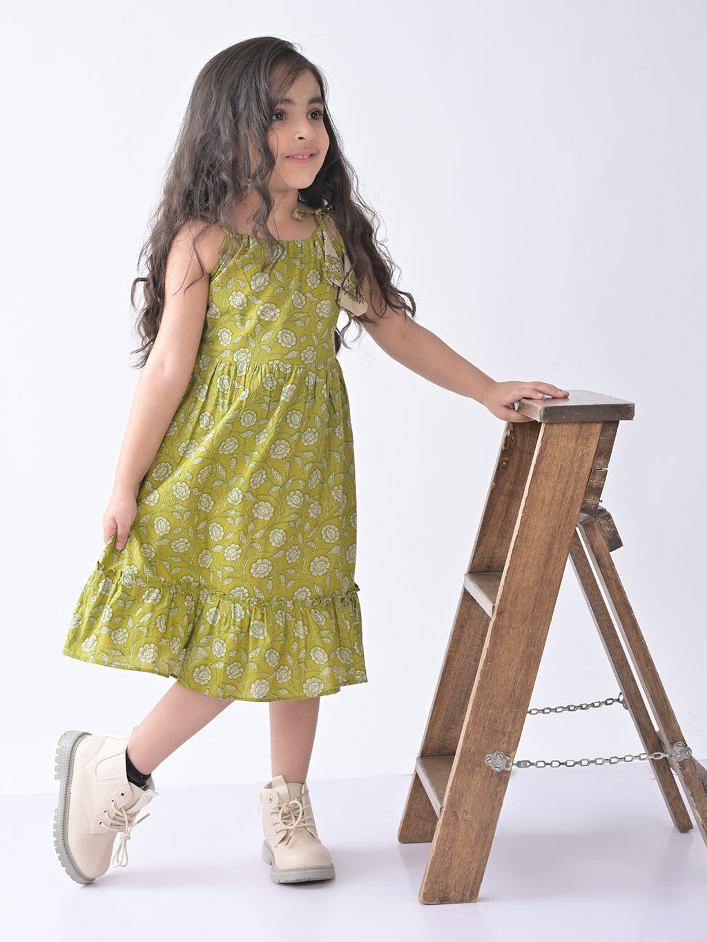 Green Floral  Dress