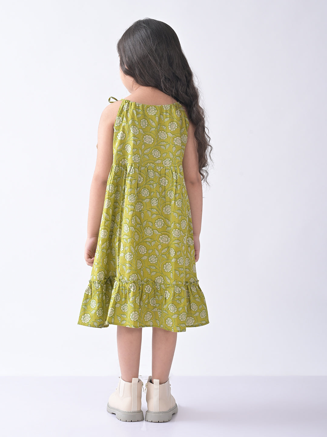 Green Floral Sleeveless Dress