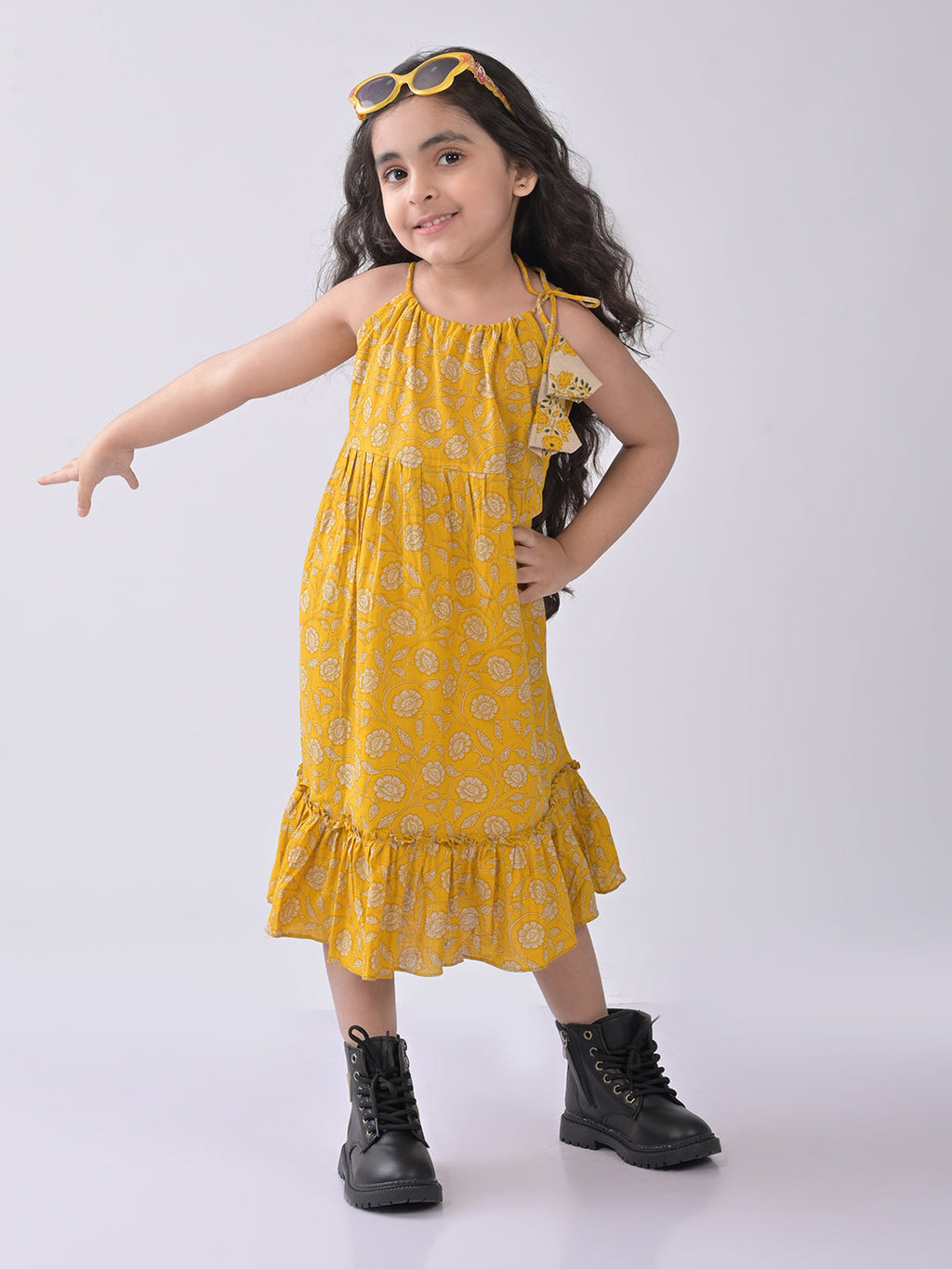 Yellow Floral  Dress