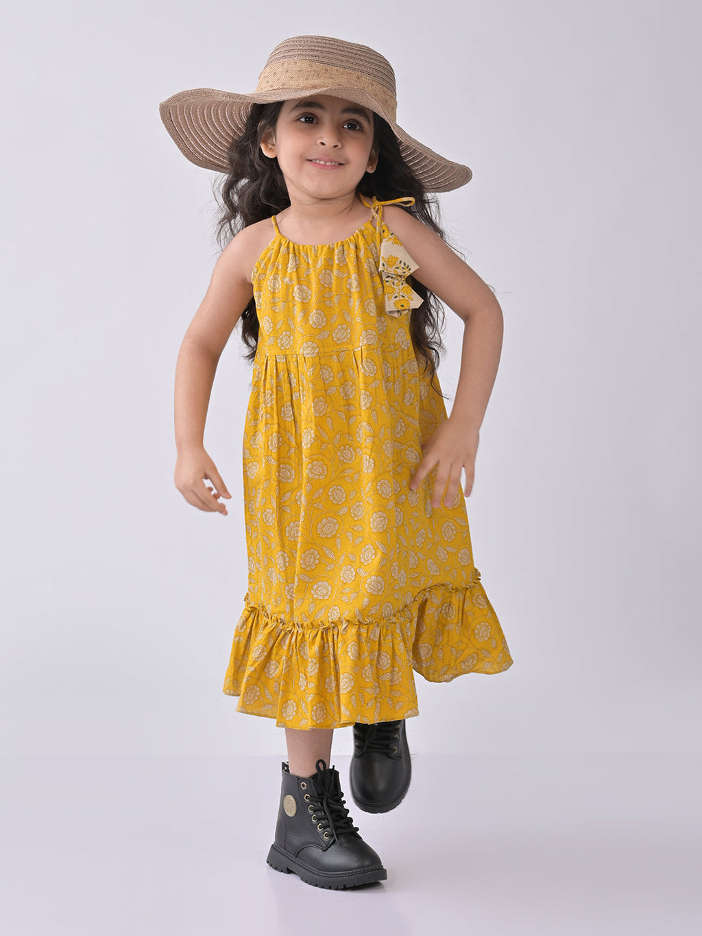 Yellow Floral  Dress