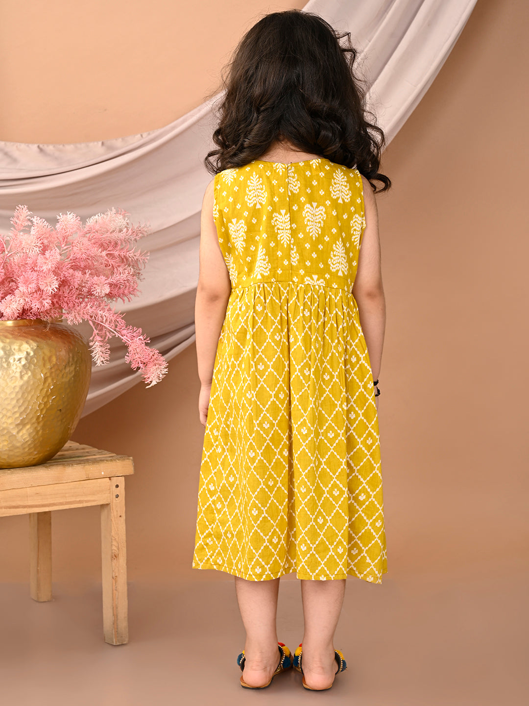 Kinder Kids Girls Yellow Sleeveless Dress