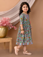 Kinder Kids Girls Multicolour Half Sleeve Dress