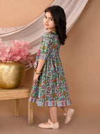 Kinder Kids Girls Multicolour Half Sleeve Dress