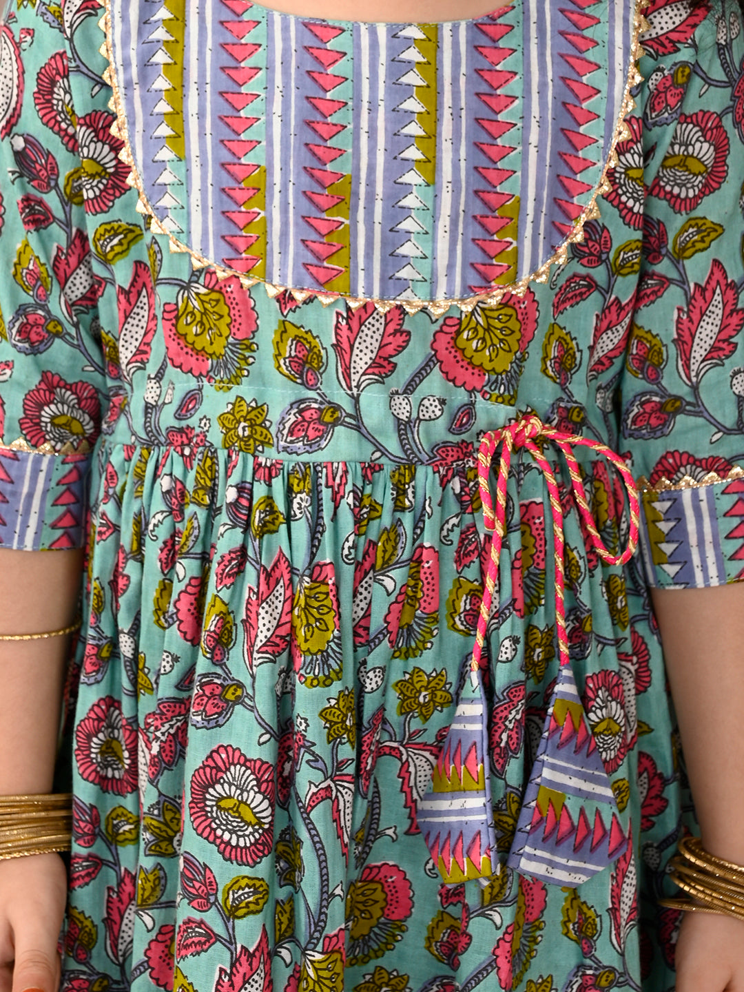 Kinder Kids Girls Multicolour Half Sleeve Dress