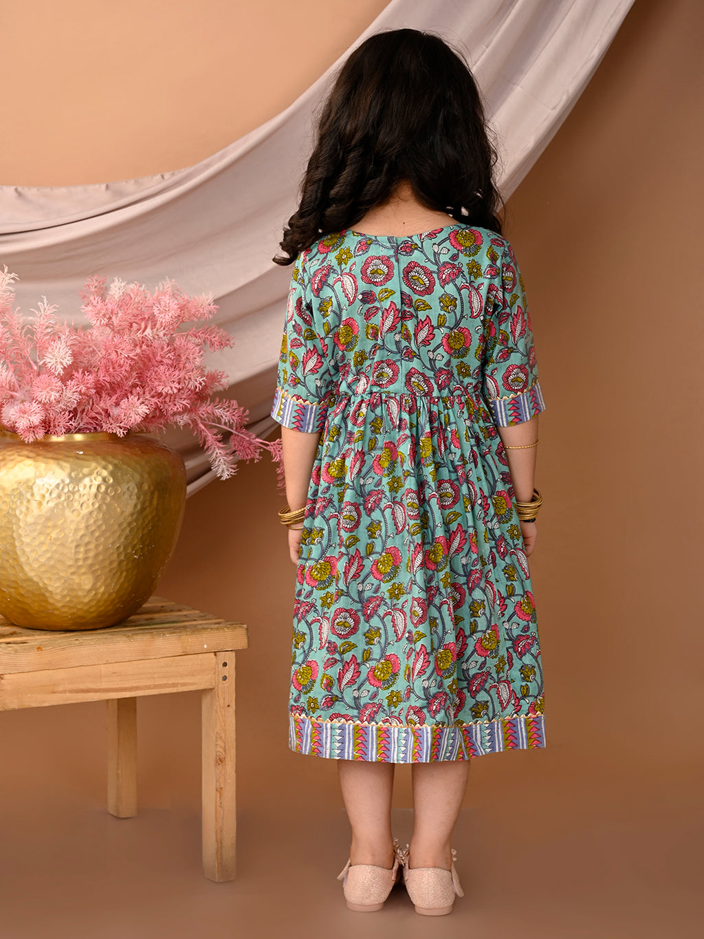 Kinder Kids Girls Multicolour Half Sleeve Dress