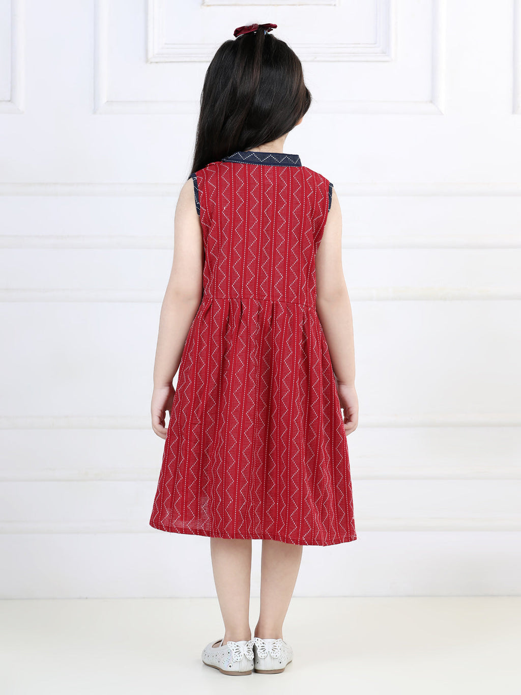 Maroon Katha Dress