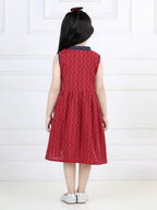 Maroon Katha Dress