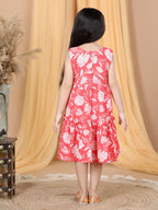 Red Floral Printed Dress