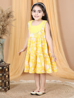 Yellow Floral Printed Dress