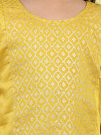 Yellow Jaquard sleeveless kurti with yellow dhoti pant