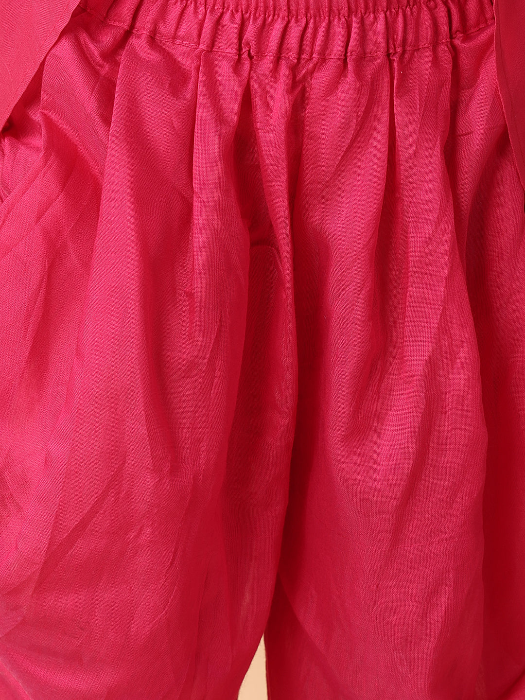 Pink kurti and dhoti set with Shibori mirror work jacket