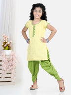 Half Sleeves Work Detail Kurti With Dhoti