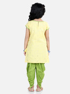 Half Sleeves Work Detail Kurti With Dhoti