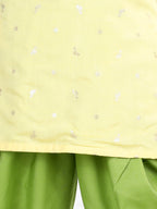 Half Sleeves Work Detail Kurti With Dhoti