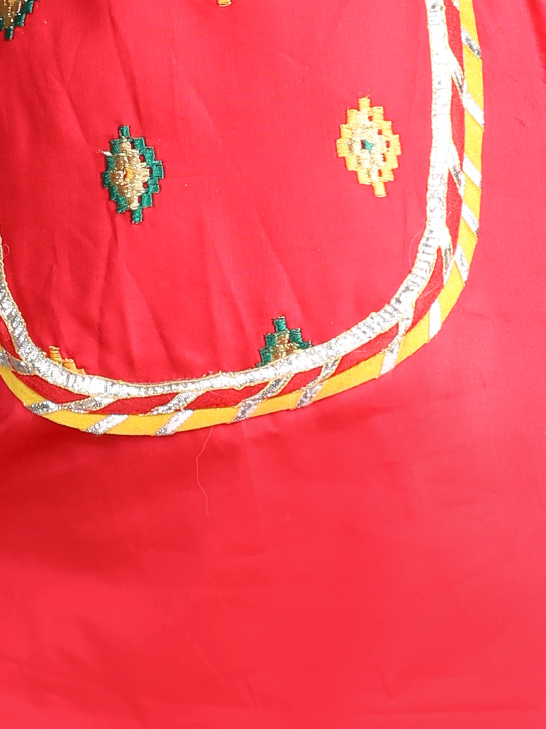 Red Embroidered Sleeveless kurti with dhoti