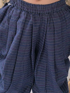 Blue and white printed Kurti with blue katha dhoti