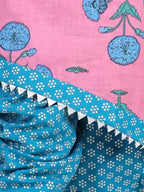 Short Sleeves Flower Print Kurti With Printed Dhoti Pants