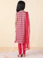 Pink Floral Kurti Legging Set