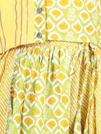 Yellow Printed top With Lace Embellished Leheriya Lehenga