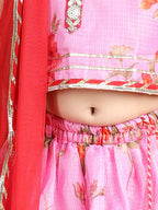 Floral Kota lehenga and top and dupatta