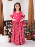 Pink Floral foil printed Lehenga set