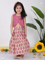 Pink Floral printed Lehenga top