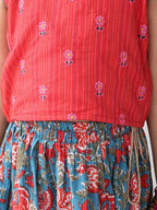 Blue Printed Lehenga with embroidered top