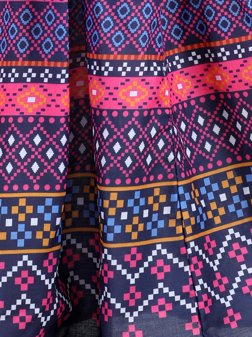 Embroidered Top with printed blue lehenga and dupatta