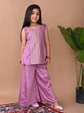 Purple jacquard Kurti with pant