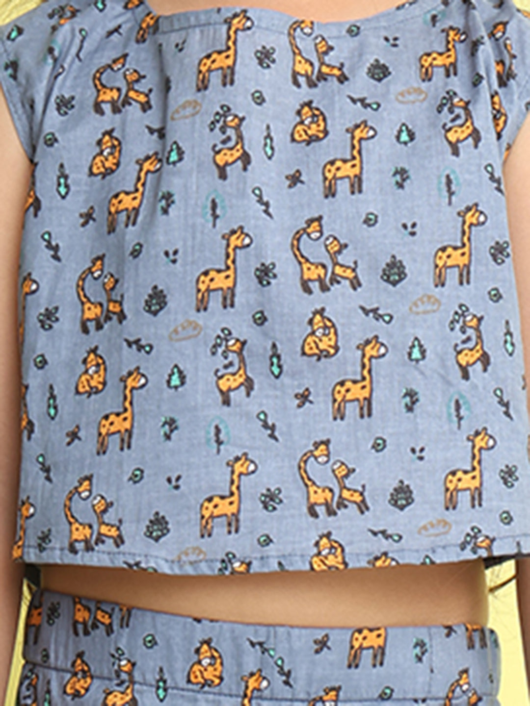Grey cotton animal printed cord set