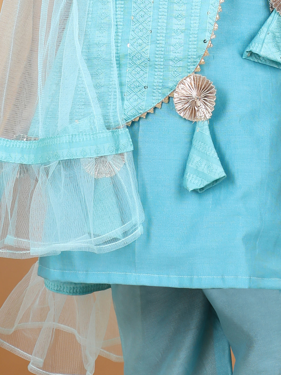 Blue Embroidered Kurta Set