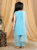 Blue Embroidered Kurta Set