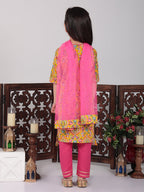 Yellow & Pink Floral Kurti set