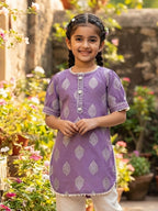 Kinder Kids Purple Stylish Kurta Pant Set