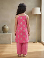 Kinder Kids Pink Stylish Kurta Pant Set