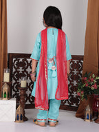Blue embroidered Kurti set