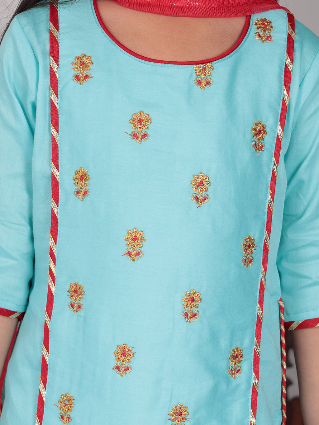 Blue embroidered Kurti set