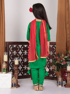 Green embroidered Kurti Set