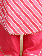 Pink Lehriya Kurti set