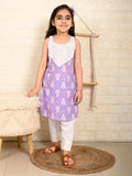 Purple Sleeveless Kurti Set