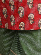 Red & Green Cotton Kurti Set