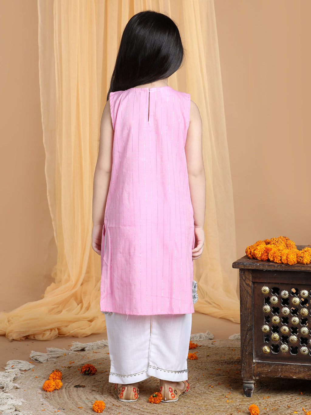 Pink Embroidered Kurti set