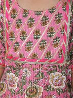 Pink Katha Kurti with Pink sharara pant and dupatta