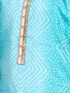 Blue bandej Kurti paried with Sharara pant