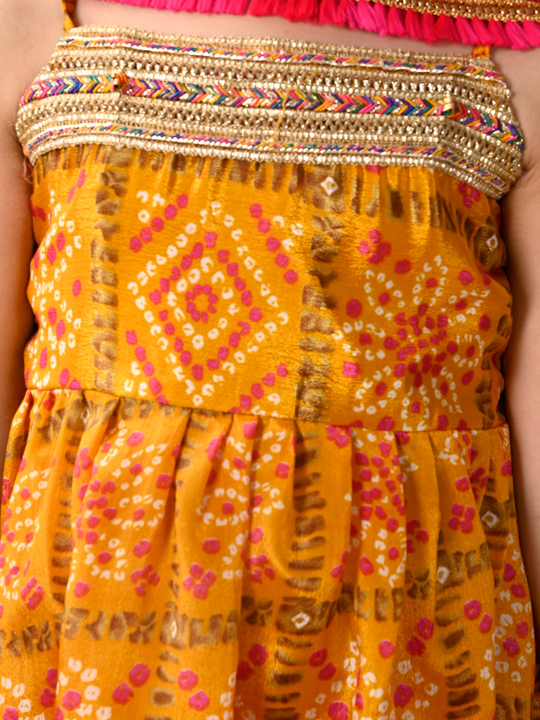 Yellow sleeveless muslin kurti with  Sharara and dupatta